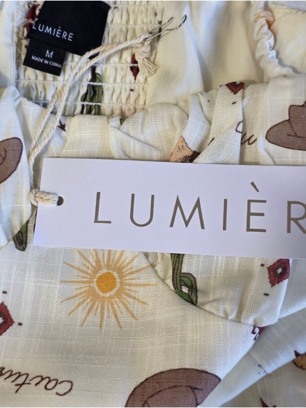 Western Desert Print Romper Lumiere NWT Medium Cactus Festival Stampede - Picture 8 of 11